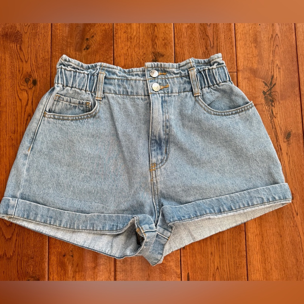 Forever 21 Light Blue High Waist Denim Shorts